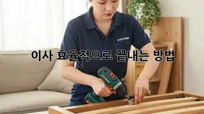 이사, 효율적으로 끝내는 방법!